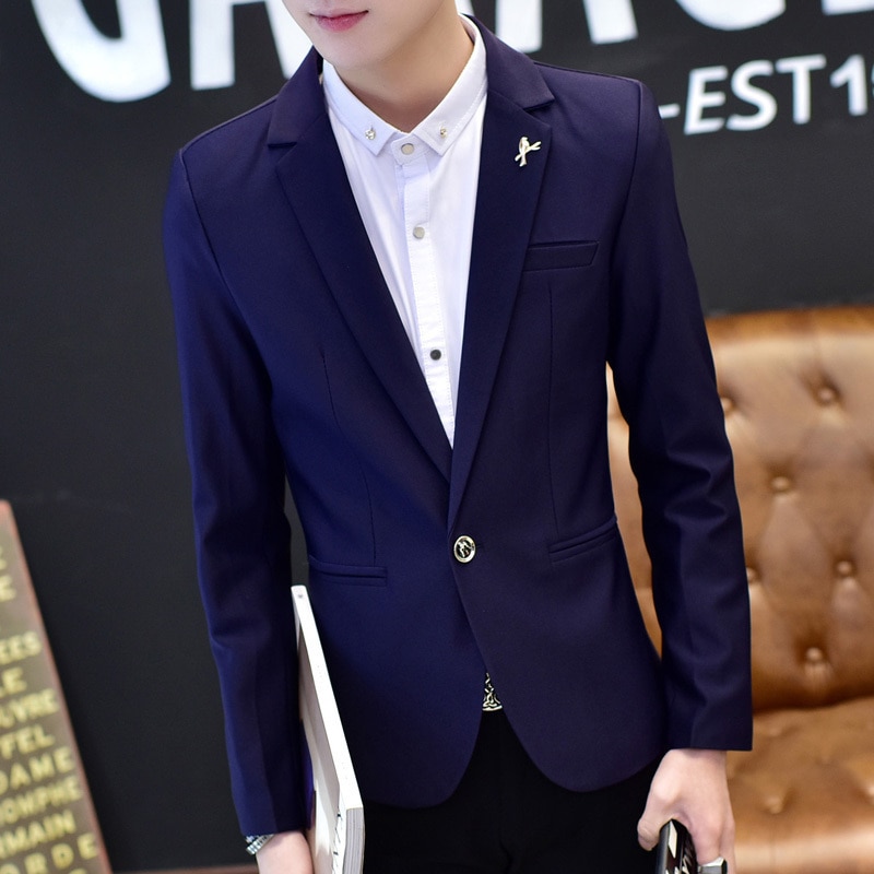 Forår og efterår mænd blazer casual jakkesæt slim fit jakkesæt jakke mænd sping kostume blazer jakke m-xxxl: 1 / Xxxl