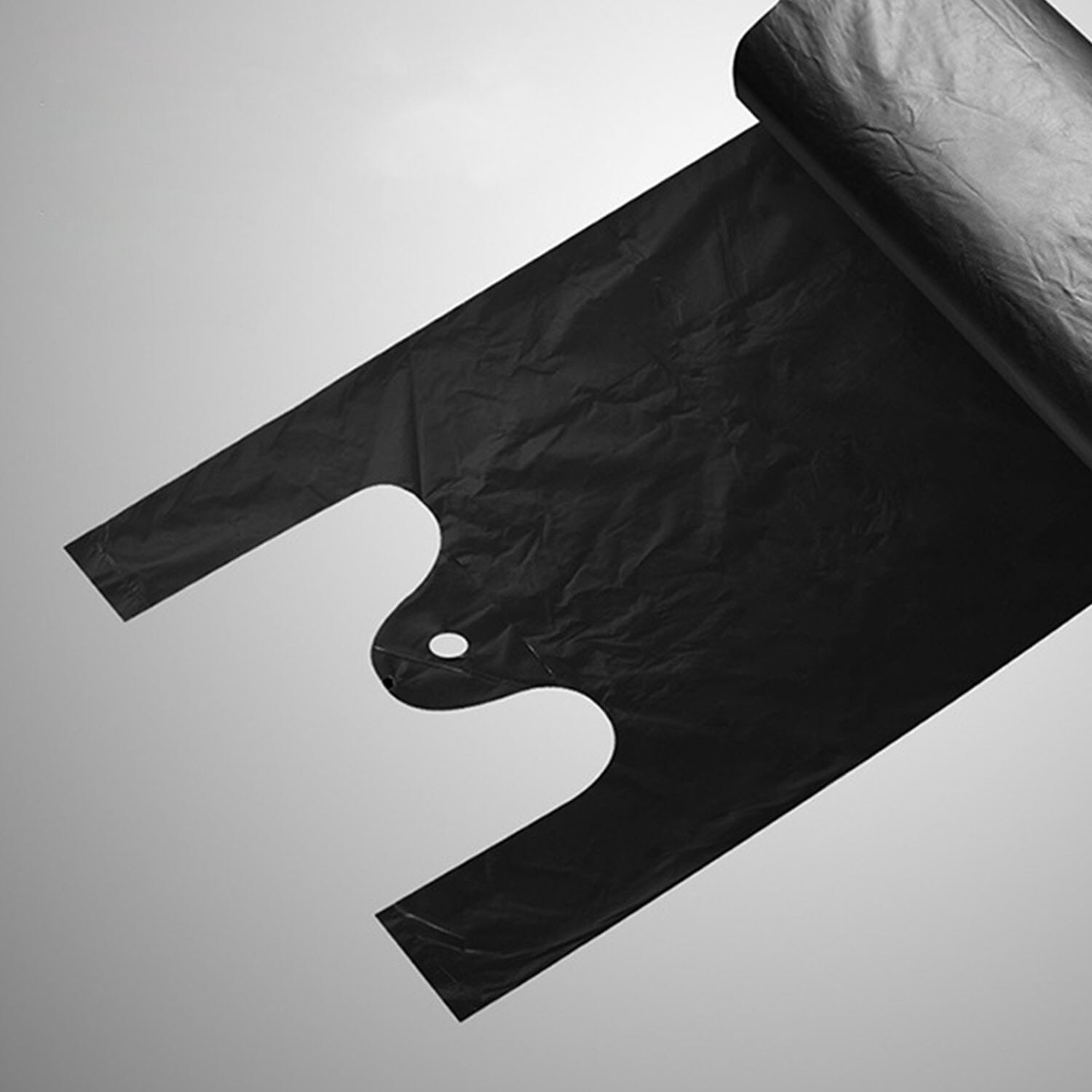 1 Roll/50pcs Disposable Thicken Garbage Bag Trash Can Vest Type Rubbish Bags Kitchen Waste Bag Black Privacy Plastic Trash Bags