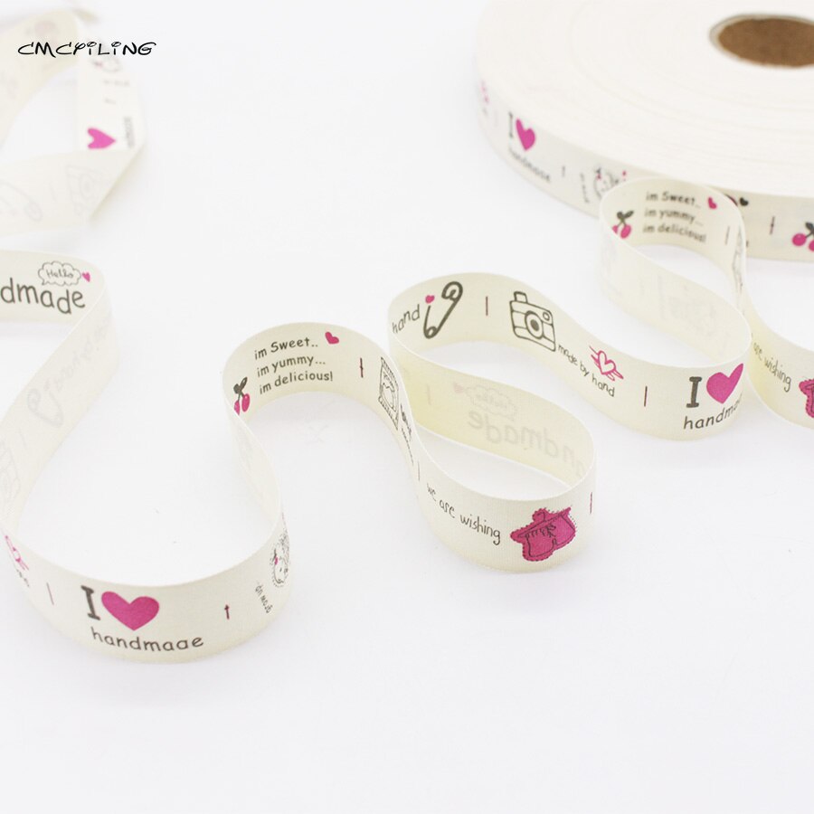 20MM Cotton Webbing Printed Handmade Decorative Label Strap Webbing Ribbons For Bag DIY Scrapbooking Sewing Wrapping 10 Meters