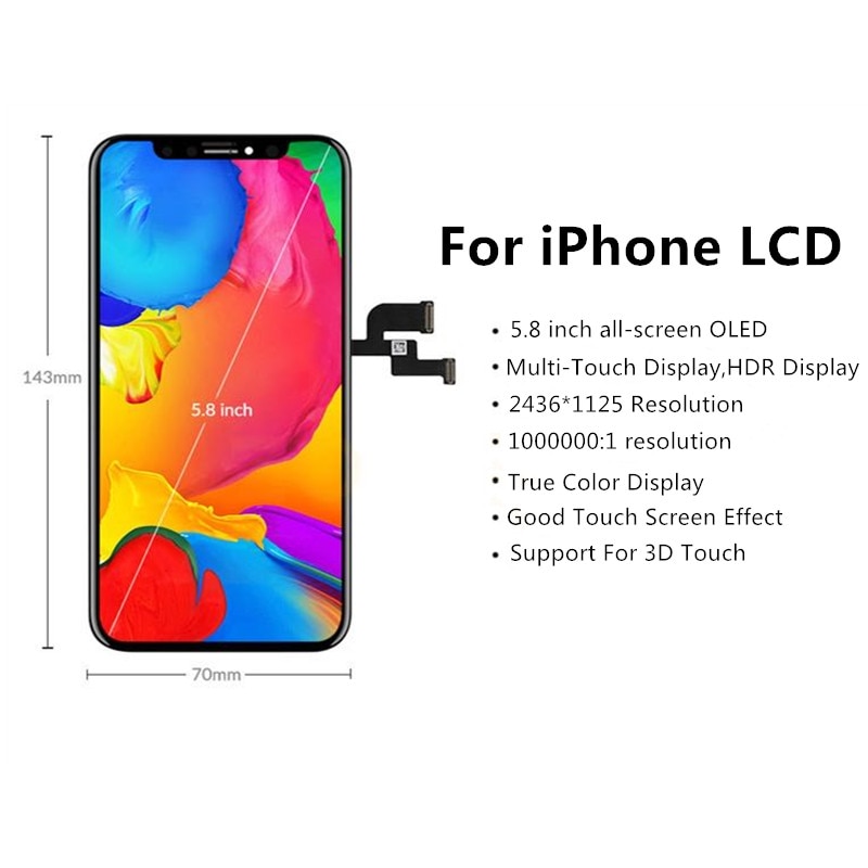 TFT OLED Display For iPhone X LCD Screen For iPhone XR XS MAX lcd screen display complete