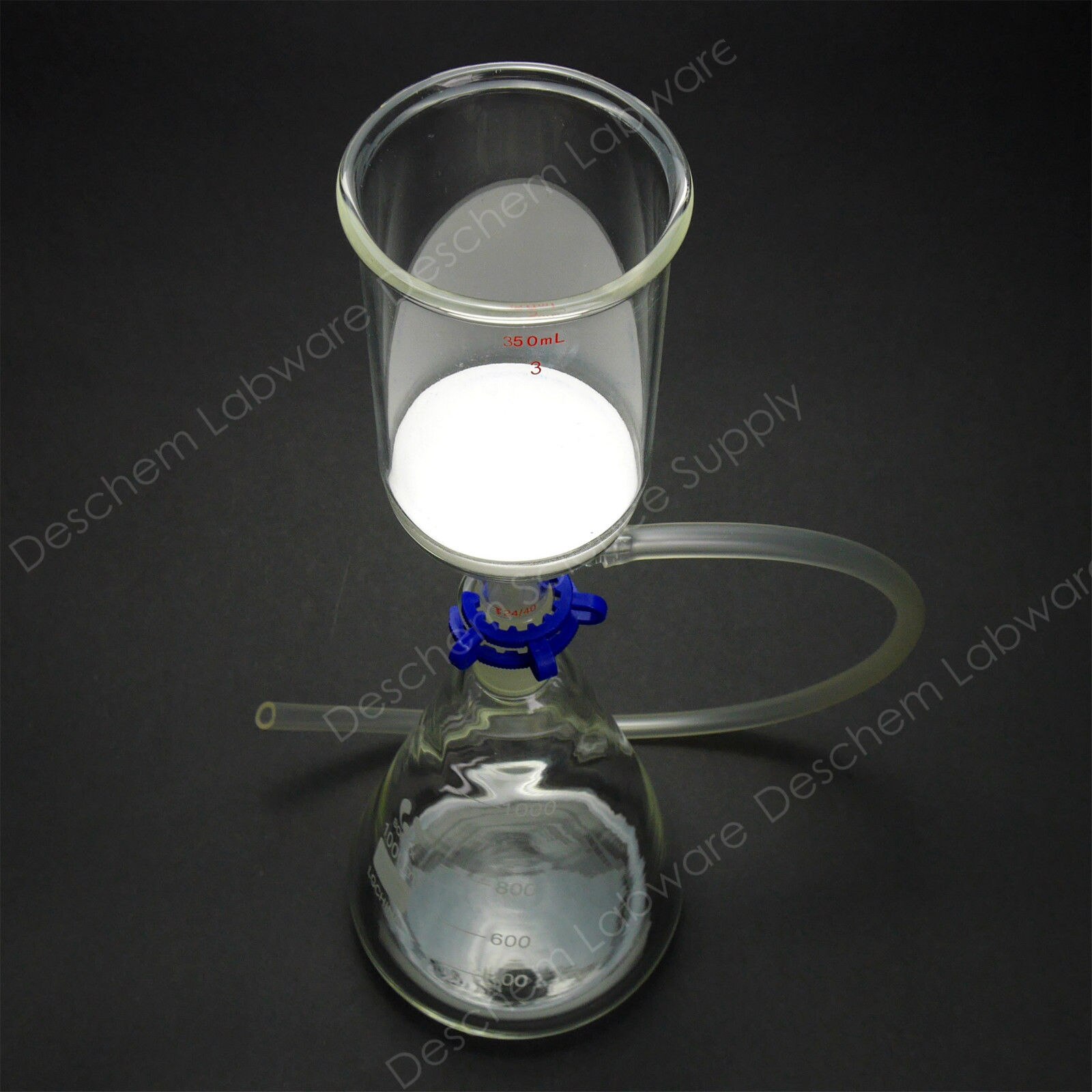 1000 ml, Glas Zuig Filter Kit, 350 ml 70 m Buchner Trechter & 1L Erlenmeyer