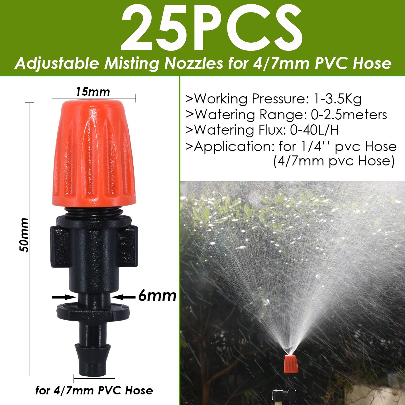 Ogród 4/7mm nawadniania kropelkowego Dripper obrotowy dysza rozpylać podlewanie zraszacz emitery dla 1/4w króciec robić węża złącza szklarnia