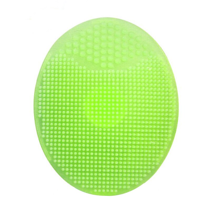 Bad ansiktsrengöring fda pormask ansiktsrengöring silikon schampo borste dusch baby massage tvätta pad ansikte exfolierande borstar: Grön