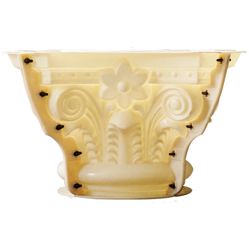 16cm /6.3in Wedding Pillar Tools ABS Plastic Durable Round Concrete Pedestal Column Mold with Flower, Leaves &Plain Embossing: GH-1015