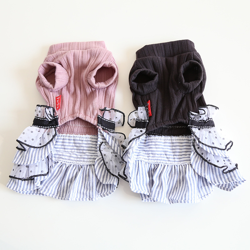 Vestidos con lazos para niña, faldas con tutú para perros, chaleco rosa y negro, ropa Bichon, disfraz de Chihuahua de talla xs-xl para gatos pequeños, vestido para mascotas