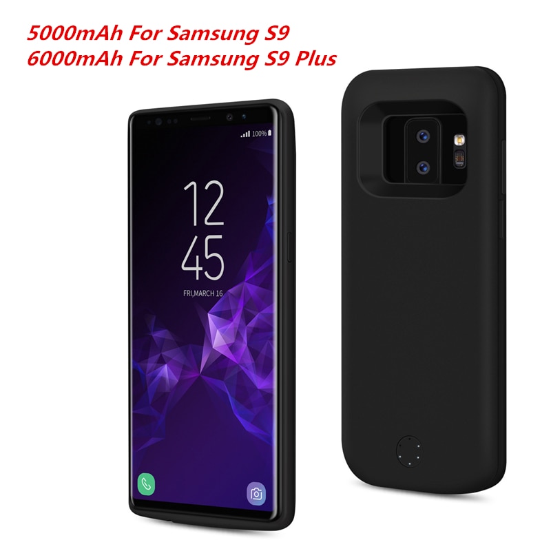 Coque de chargeur de batterie 5000/6000mAh, étui de batterie de secours externe pour Samsung Galaxy S9/S9 Plus