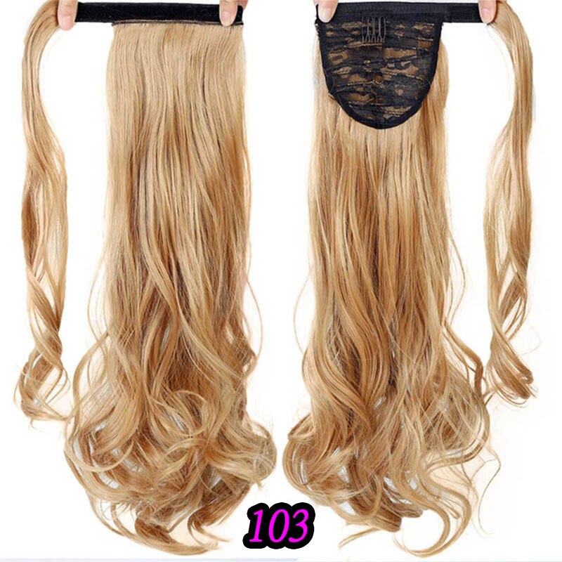 Xuanguang 24 pulgadas de largo pelo rizado pelo sintético pelo Cola de Caballo extensión de pelo de alta temperatura de fibra: 103