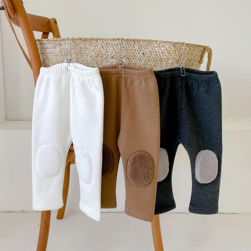 2021 novo bebê algodão leggings inverno mais veludo engrossar criança remendo calças infantil menina quente leggings do bebê menino pp calças