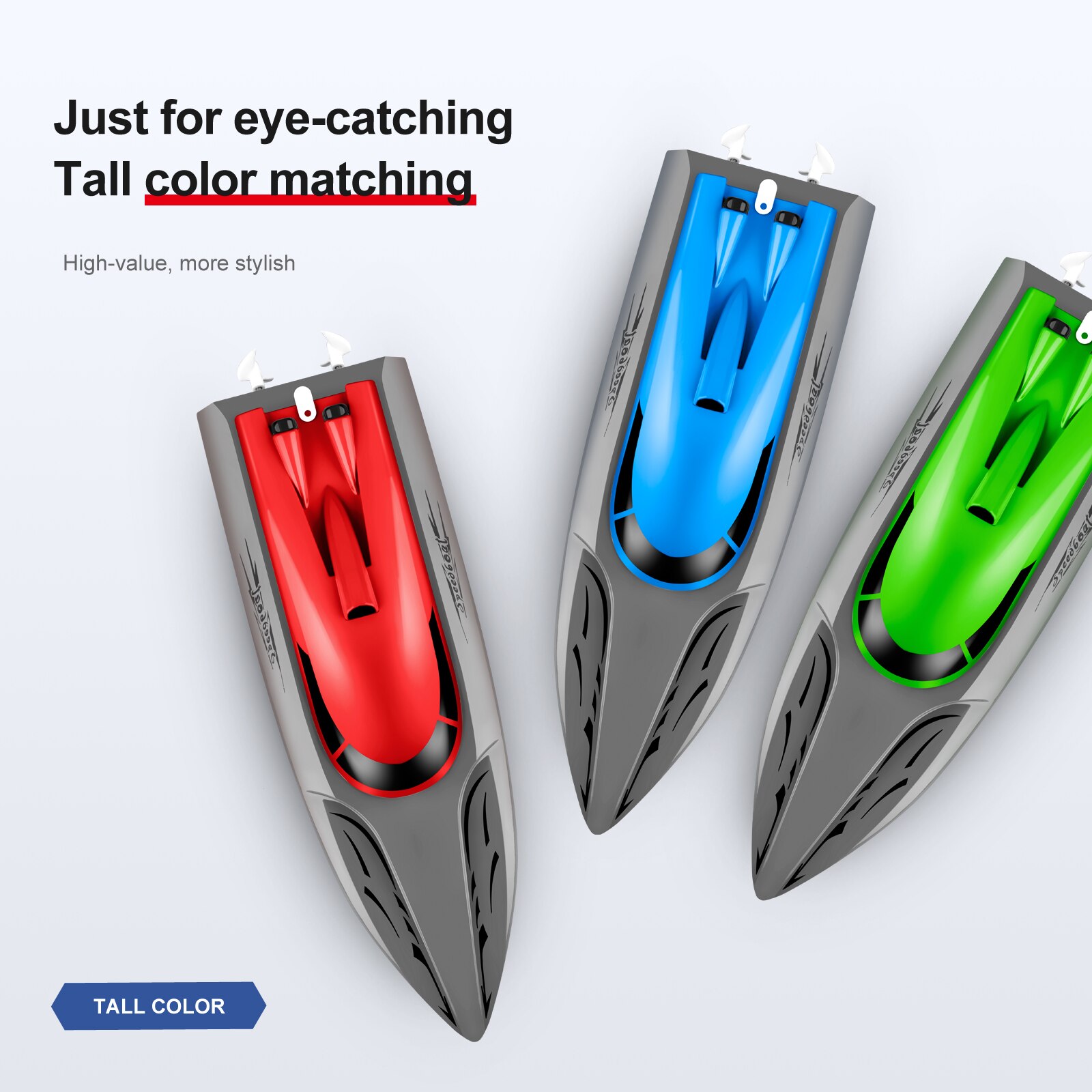 RC Boat Remote Control Speedboat 20km/h 2.4Ghz High Speed Racing Fishing Boats for Pools and Lakes Ship Toys for Boys Vessel