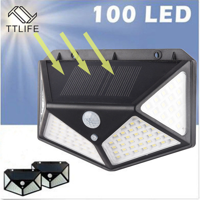 100LED Lamp Gardening Solar Light Motion Sensor Waterproof Light Three Light Mode Easy To Install LED Backyard Lamp