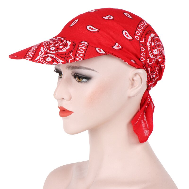 Women Head Scarf Visor Hat with Wide Brim Sunhat Summer Beach Sun Hats Female Casual Printed Cap Women Headscarf Baseball Cap: Color 1