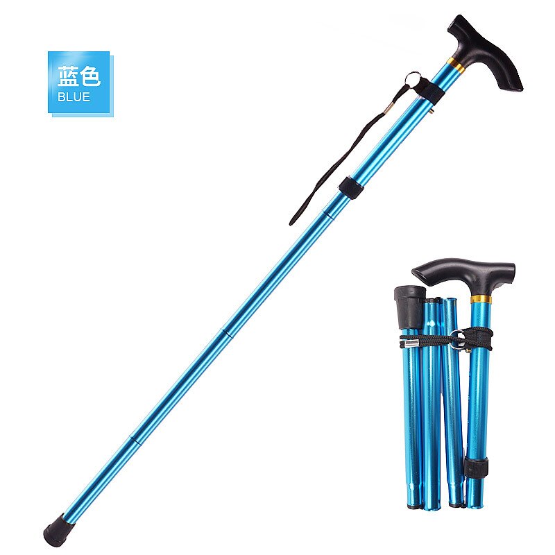 Walking Sticks Hiking Poles Adjustable Trekking Poles Telescopic Telescoping Baton Scandinavian Anti Shock Hiking Tool Sac: Blue