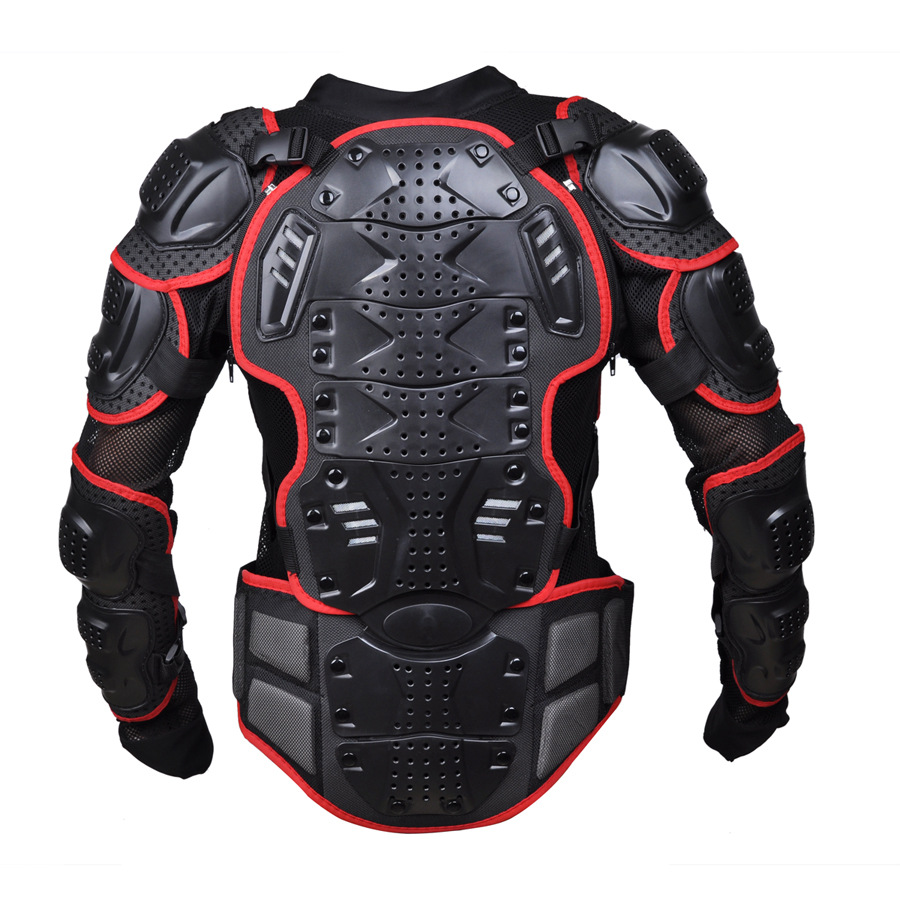 Motorcycle Jacket Body Protector Motocross Racing FUll Body Armor Spine Chest Protective Gear Motorcycle PRotection: Red / S