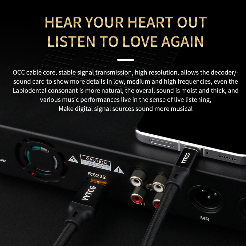 YYTCG HIFI USB OCC Kabel USB Typ A auf B USB Kabel 6N DAC A-C Audio- Kabel OCC Versilberung Datenkabel