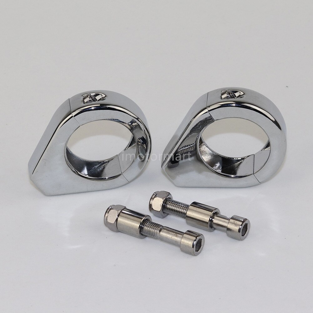 2 stücke Chrome Blinker Halterung 39mm/41mm/49mm Für Harley Montieren Gabel Drehen signal Halterung Umzug Schellen Motorrad