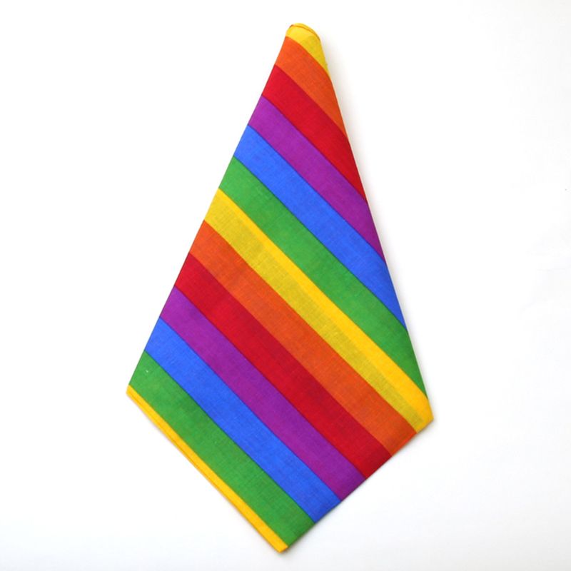 Festival Rainbow-Bandana cuadrada de algodón con bolsillo de 55x55CM Unisex, pañuelo para la cabeza, para desfile Gay, corbata para el cuello