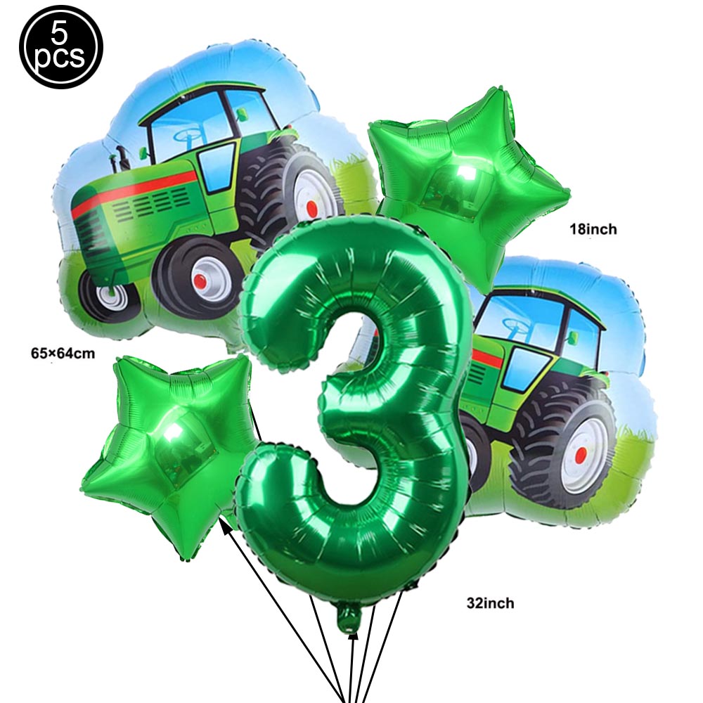 Cartoon Green Farm Tractor Disposable Tableware Plate Paper Cup Napkins Kids Boys Farm Theme Birthday Party Decor Supplies