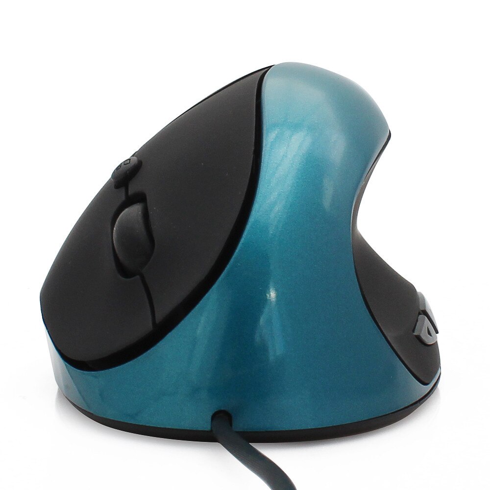 Vertical Ergonomic Mouse Wrist Healthy Office Mouse USB Optical PC Gamer Mice 1600DPI Wired Computer Mause For Laptop Computer: Dark  Blue