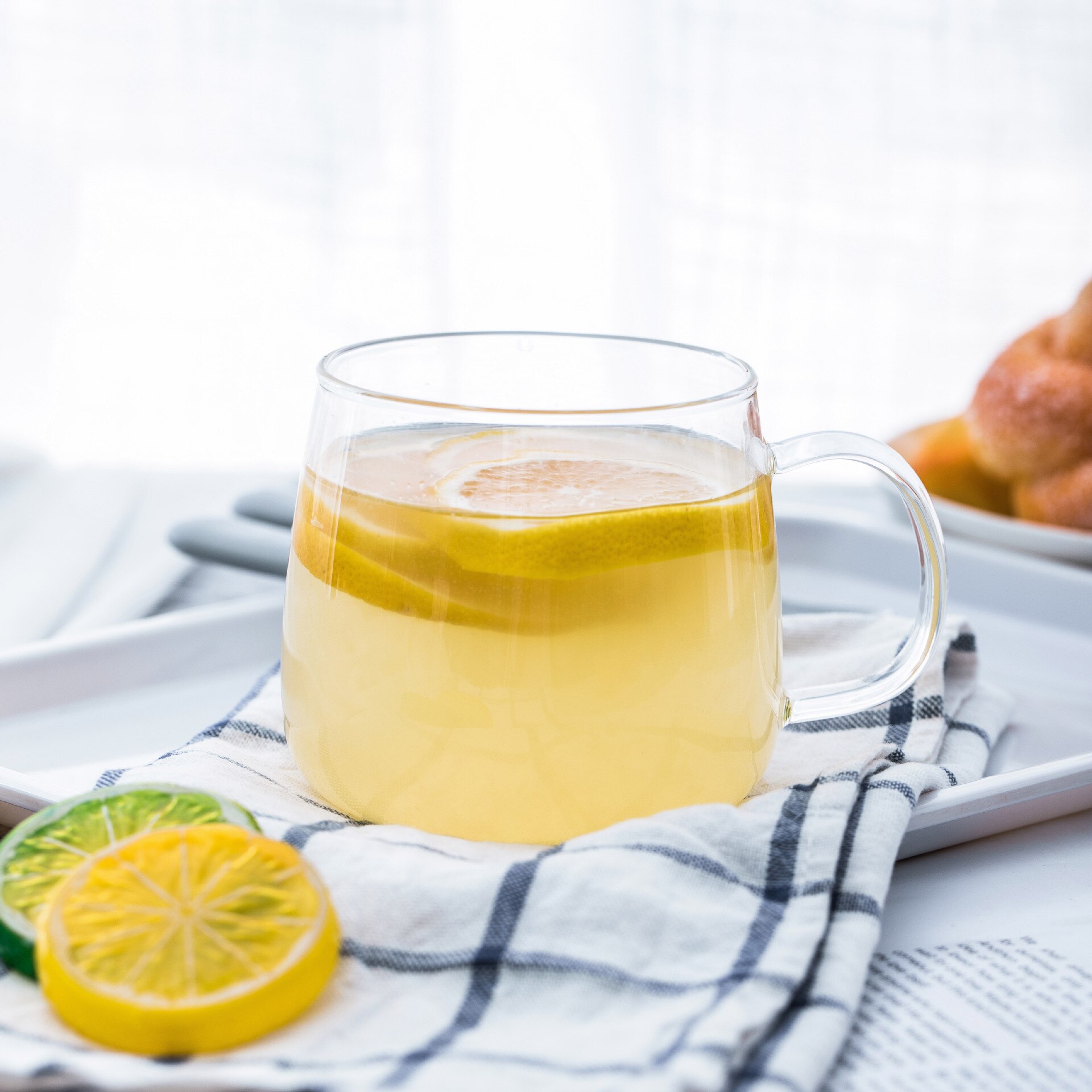 Pyrex Glass Transparent with Handle 450ml Sunshine Coffee Cup Teacup Breakfast Milk Cup Nordic Simple: 450ml Transparent