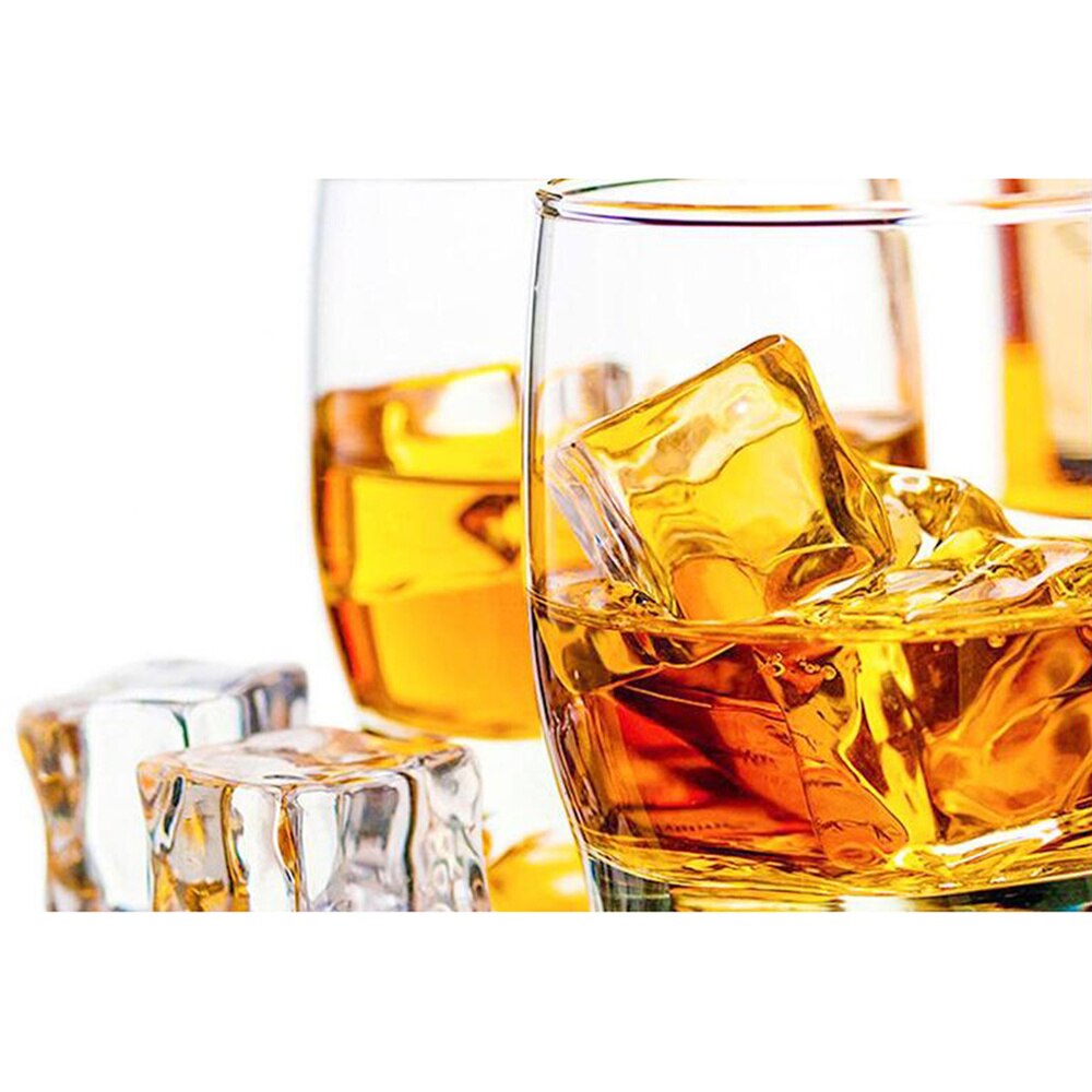 50Pcs 30mm Cube Shape Artificial Acrylic Ice Cubes Glass Luster Ice Cubes Crystal Clear Photography Props Kitchen Decoration