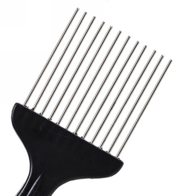 Peine africano de Metal, peine Afro, puño negro