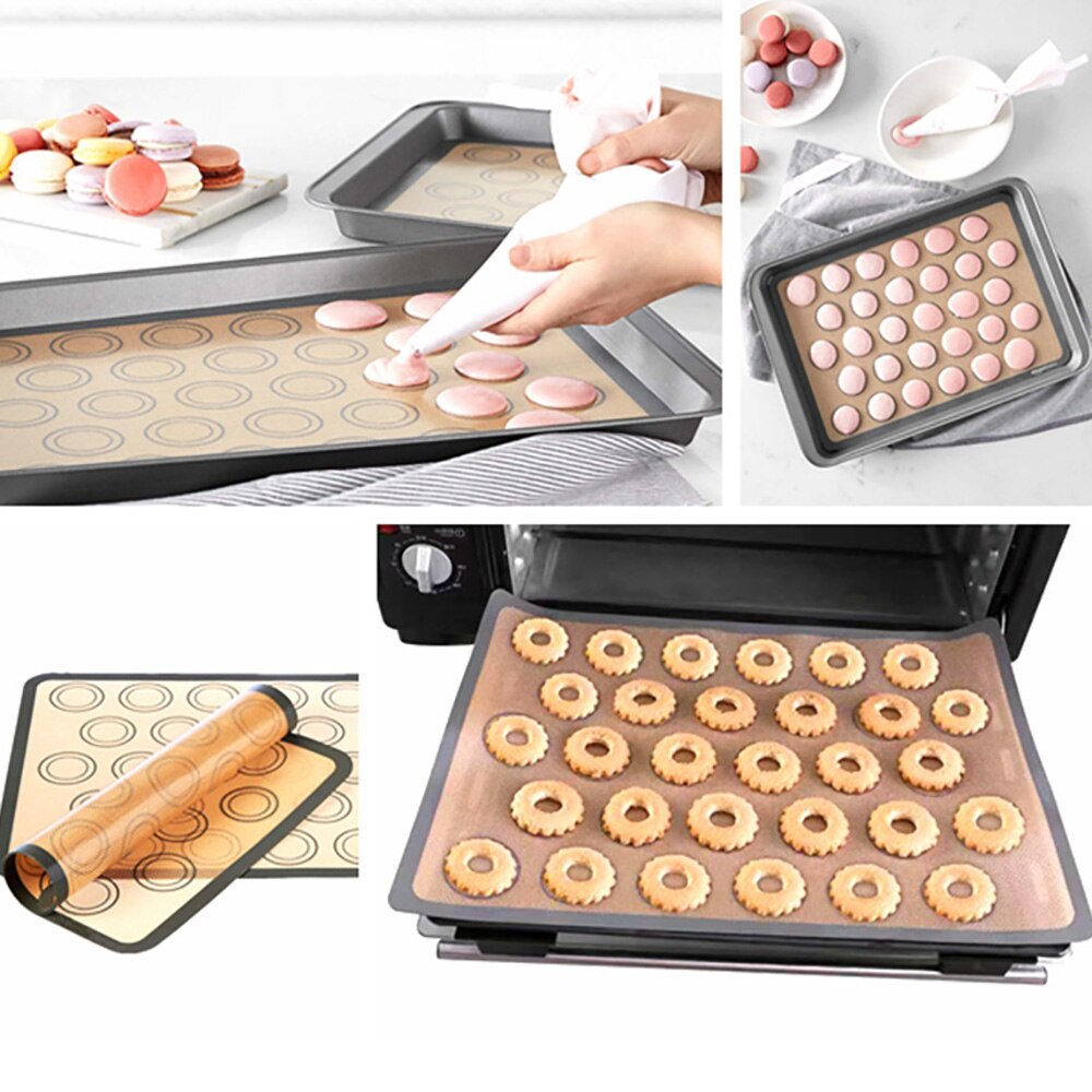 Non-stick Siliconen Bakken Mat Pad Vel Bakken Gebak Gereedschap Rolling Deeg Mat Grote Maat Voor Cake Cookie Macaron