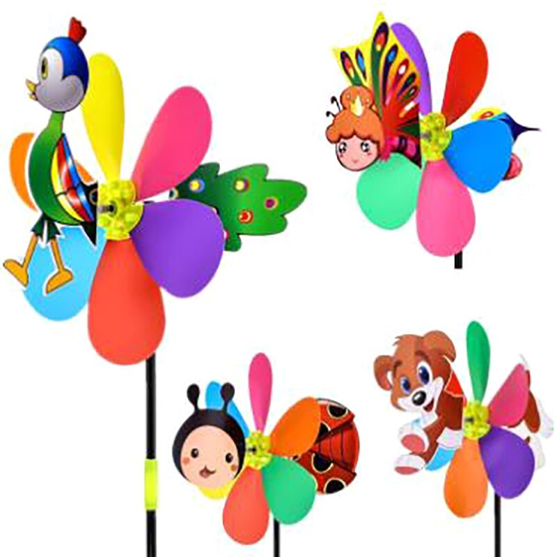 21 tommer farverigt plastmølle legetøj pinwheel selvmontering vindmølle børns legetøj hjem havehave indretning udendørs