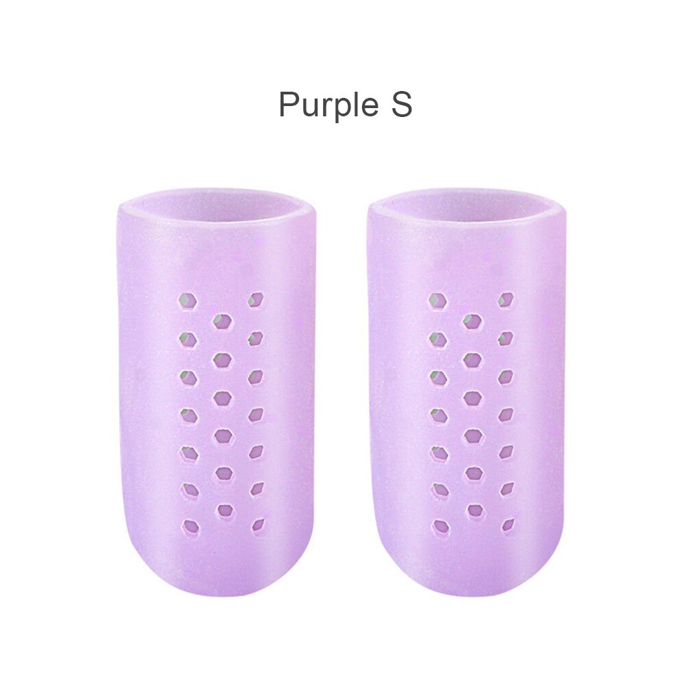 Protector de dedo gordo del pie, Protector de silicona suave y transpirable para el cuidado del pulgar, callos para pies, ampollas, funda para dedos, 2 piezas: Purple S