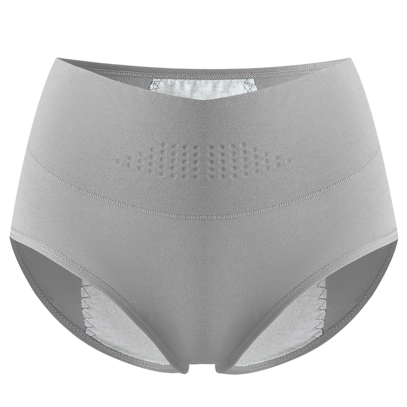 Bragas menstruales de cintura alta para mujer, pantalones de período ancho, ropa interior fisiológica a prueba de fugas, calzoncillos femeninos de algodón de talla grande L-4XL: XXXL / Azul