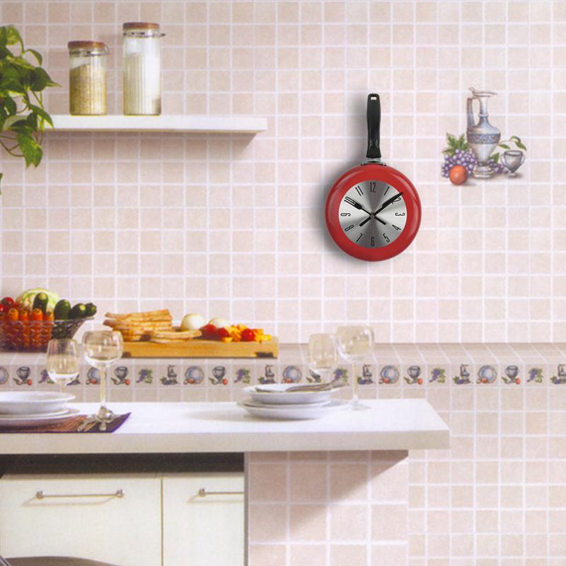 Zegar ścienny metalowa patelnia projekt 8 Cal zegary dekoracja kuchni nowość sztuka zegarek