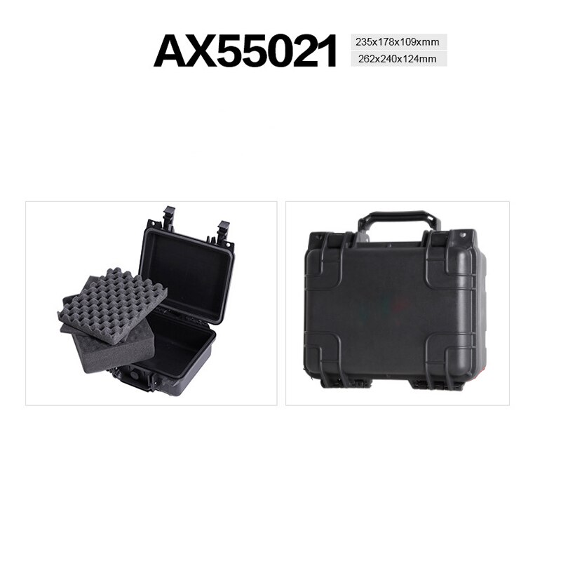 Waterproof Tool Case Impact Resistant Safety Toolbox Impact resistant Sealed Safety Equipment Instrument Case Dry Box with Foams: 262x240x124mm