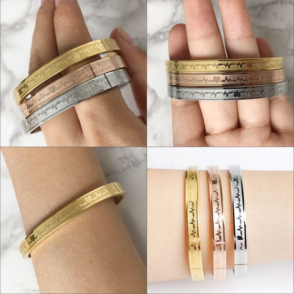 Coolsteelandbeyond Elastische Verstelbare Roestvrijstalen Armband voor