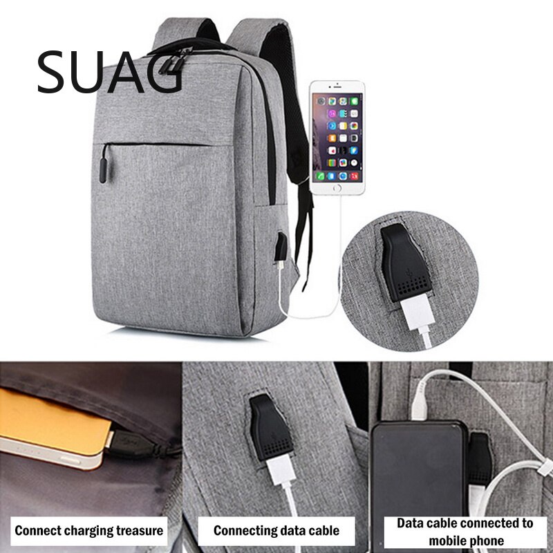 Men's Laptop Backpack for Men Anti Theft Waterproof Canvas Backpack Boys School Travel Backpack for Teenager with Charging