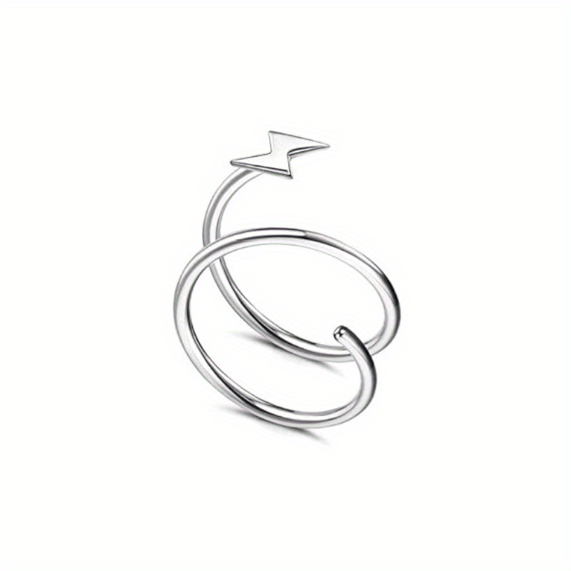 Drperfect 20G Acero inoxidable doble nariz aro espiral Luna estrella mariposa serpiente pendientes de aro retorcidos para mujer: Chapado en cobre envejecido