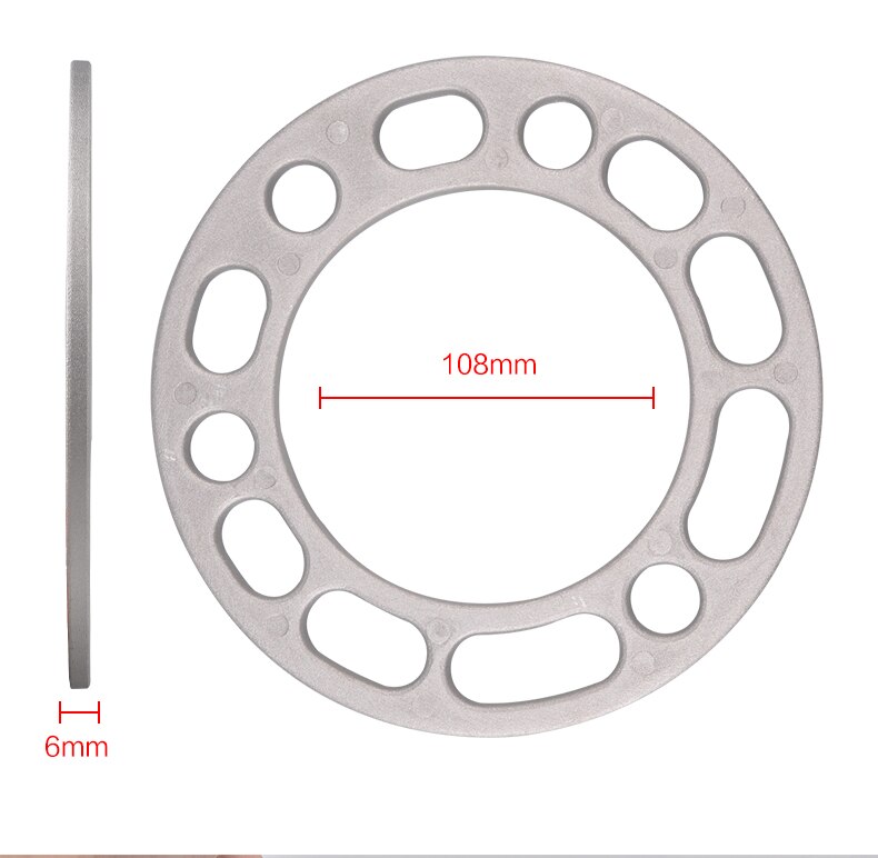 Entretoise de roue en aluminium 1 pièce, pour 5x139.7 6x139.7, cales de réglage 6mm pour JIMNY PAJERO,: Default Title