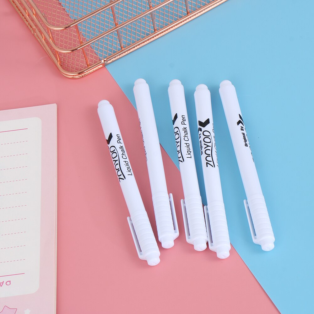 1/5Pcs White Liquid Chalk Pen Marker Glass Windows Chalkboard Blackboard Liquid Ink Pen Erasable Used on Chalkboard Window