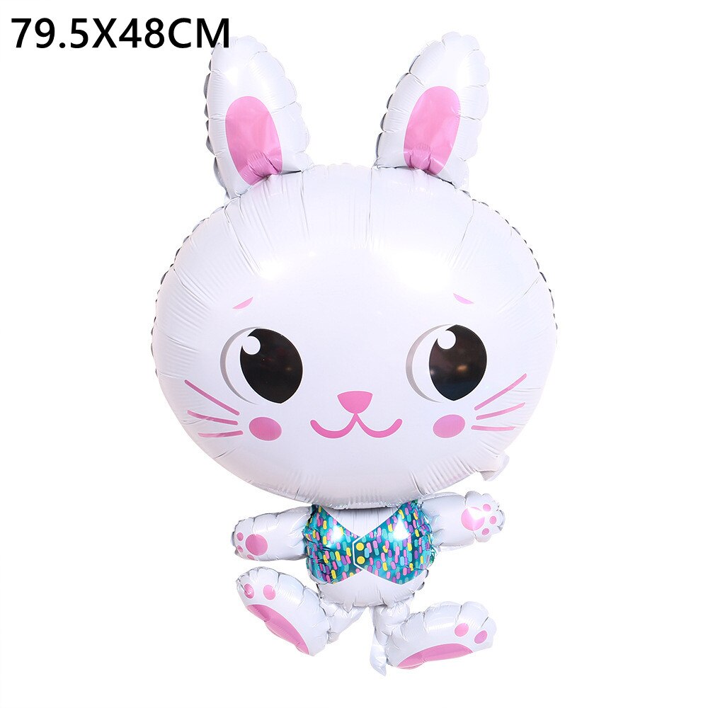 1 stücke Grau Hase Ballon Lange Ohren Kaninchen Helium Ballon Baby Dusche Hochzeit Geburtstag Party Dekoration Aluminium Folie Ballon: 6