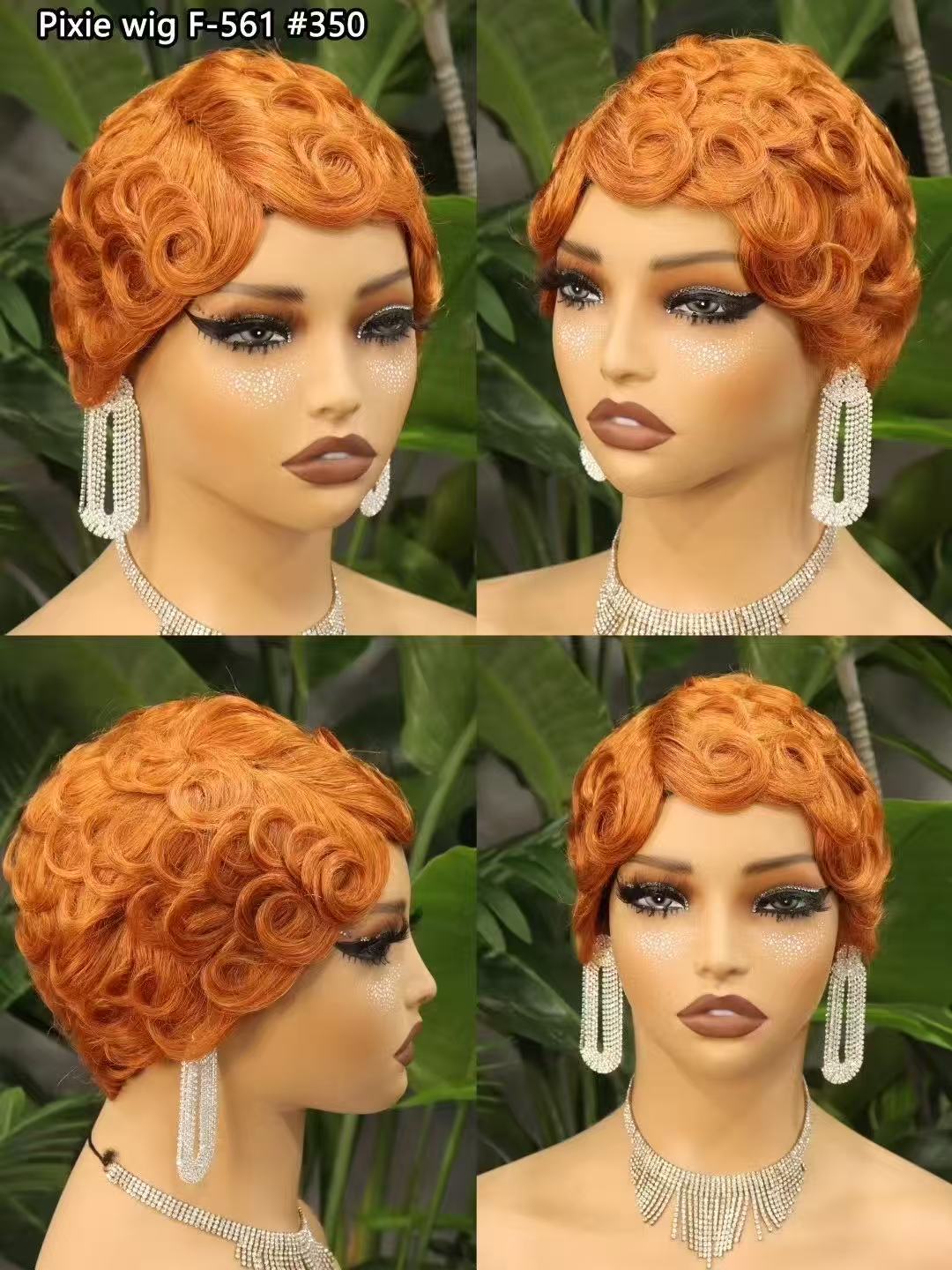 Malaika 4 # 27 # Pixie Cut Bob corto onda suelta cabello humano Chioma pelucas hechas a máquina pelucas rizadas onduladas Bob cabello Remy para mujeres: # D99J