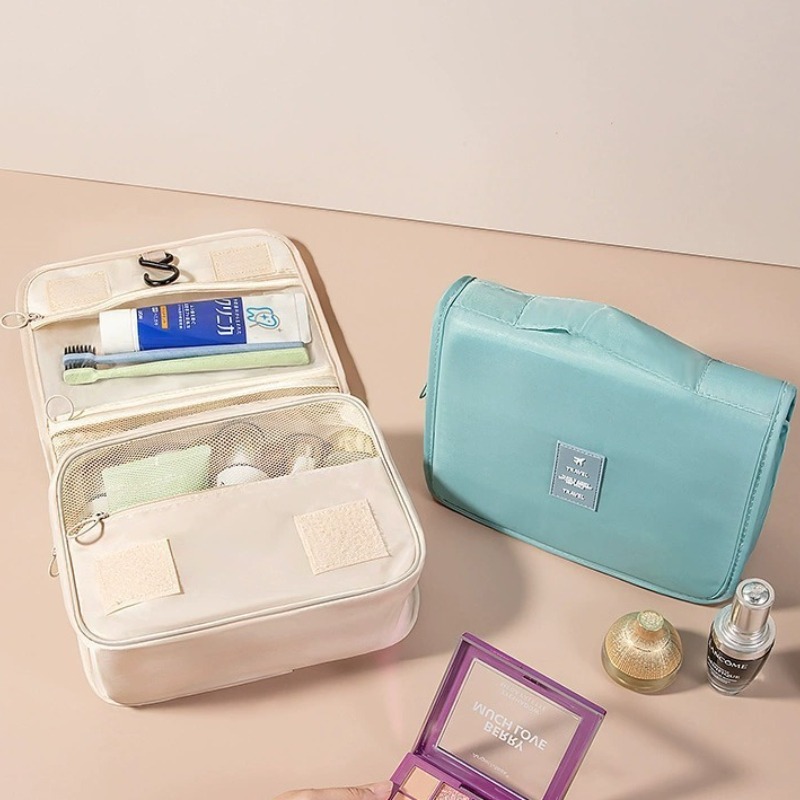 Duża Wisząca Torba na Przybory Toaletowe Wodoodporna Składana Torebka Podróżna Organizer na Kosmetyki Makijaż Brzytwy Akcesoria Łazienkowe