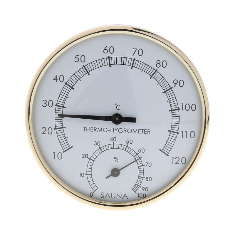 Metal Dial Indoor Temperature Humidity Meter Thermometer & Hygrometer For Sauna Room Measurement Tool L74D