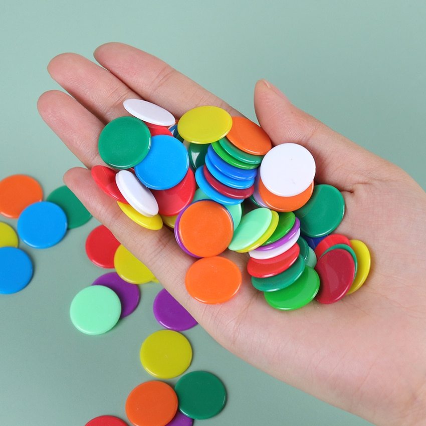100 stk brætspil legetøj plastik poker chips casino bingo markører familie klub karneval bingo spil tilbehør