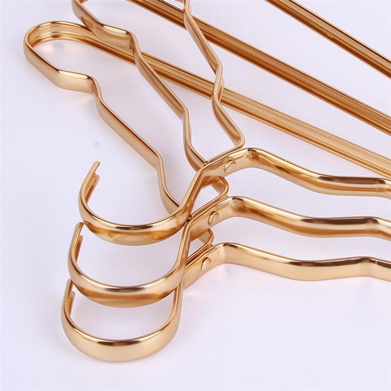 Aluminiumlegering Kleding Hanger 5/10Pcs Golden Duurzaam Binnenlandse Jas Volwassen Kinderen Opknoping Benodigdheden Organisator
