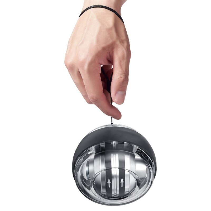 Wrist strength gyro ball, wrist enhancer and forearm exerciser for muscle strengthening (black/red)