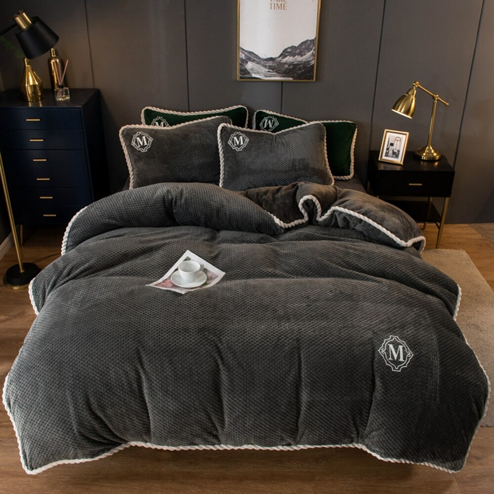 Housse de couette en flanelle rouge vin, ver doux, housse de couette en molleton, 1 pièce, épaisse et chaude: 6 / 200X230cm(1pcs)