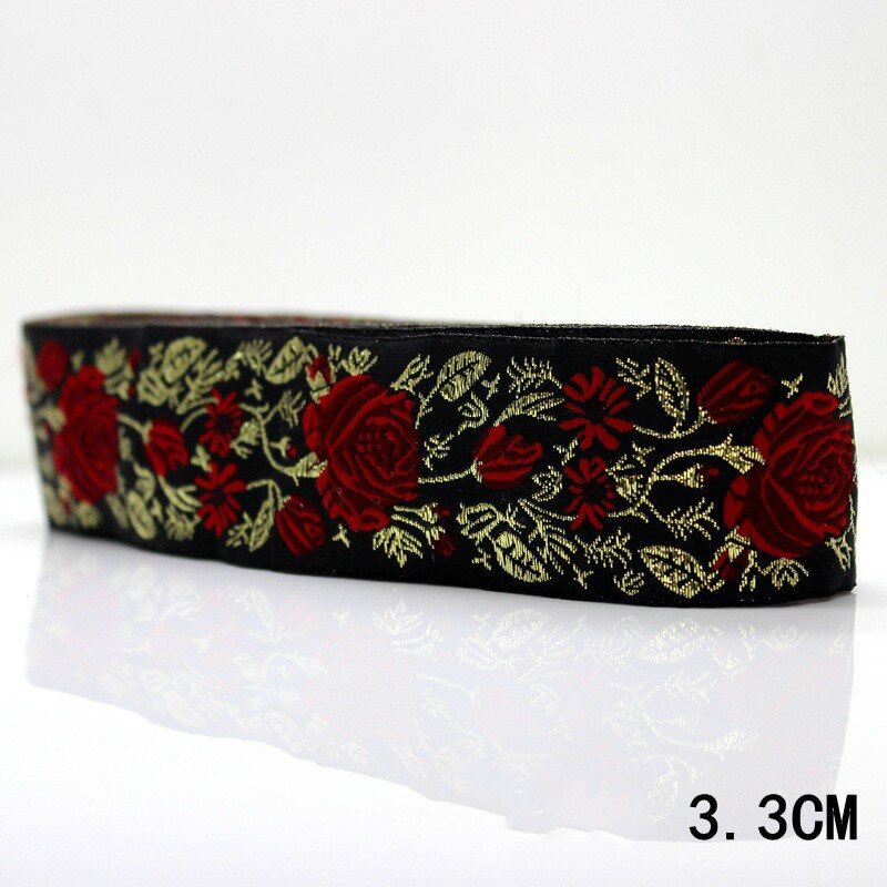 Correas de cinta de Jacquard con flores rosas hermosas, para zapatos, bolsos, prendas, cortinas, decoración, Material de costura Diy, Sup, 5 yardas