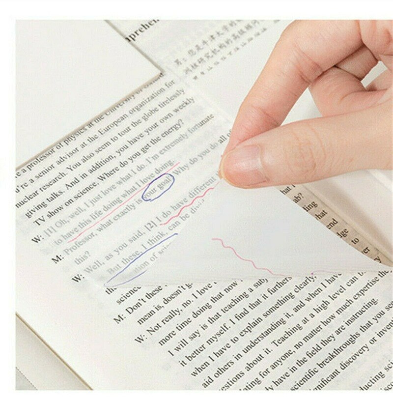 100pcs Transparent Sticky Notes Memo Stationery Memo Pads Sheet Waterproof Self-Adhesive Memo Notepad School Office Supplies