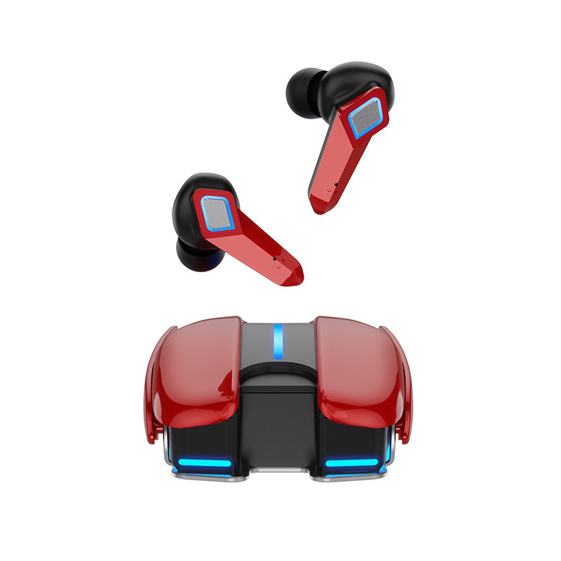 Auriculares Bluetooth para videojuegos, aspecto fresco, Base de aleación de aluminio, iluminación, juego de música, Dualmode, baja latencia, efecto de sonido HiFi: Rojo