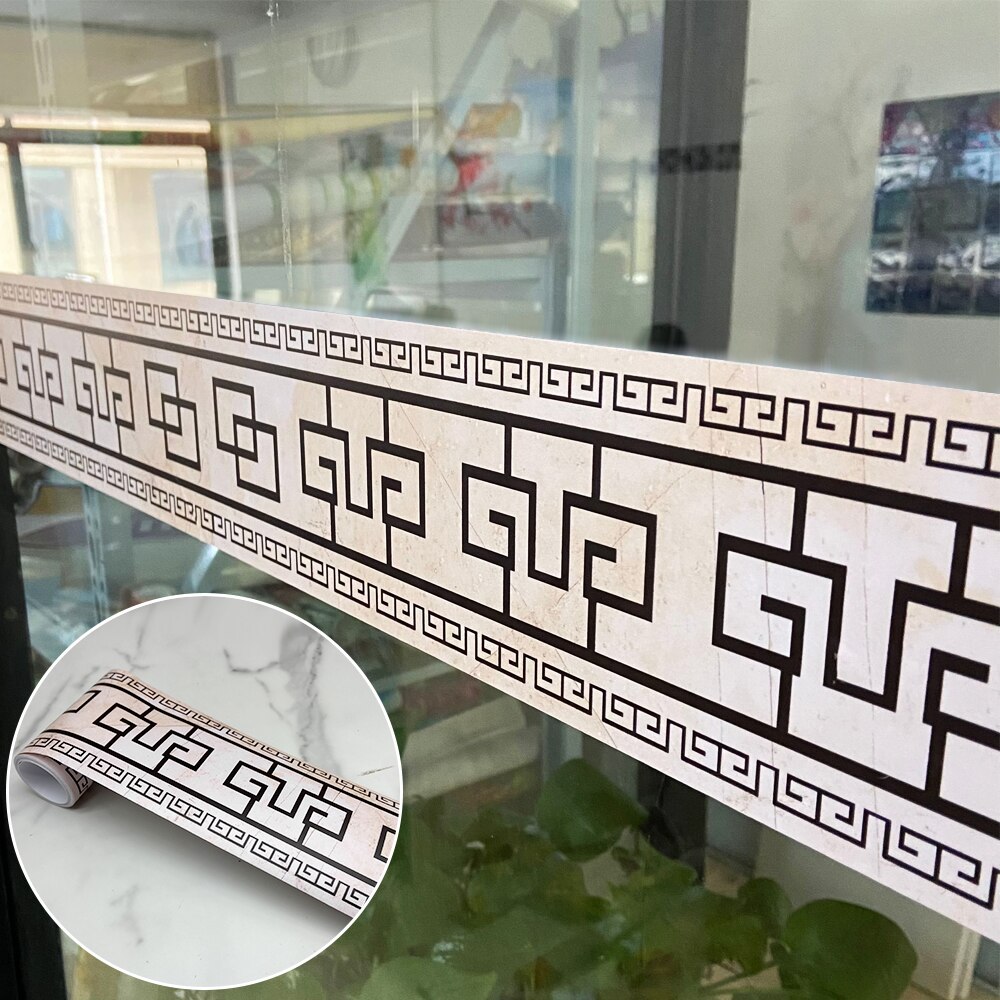 Pegatina de pared de esquina de rodapié de 240cm de longitud para baño y oficina, línea de cintura de vidrio, decoración del hogar, papel tapiz artístico de guía de onda de piso impermeable