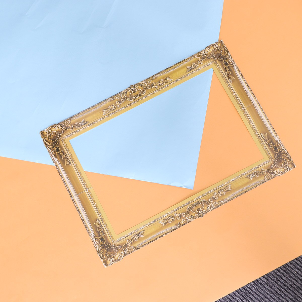 DIY Paper Picture Frame Cutouts Antique Photo Booth Props for Wedding Birthday Party (Gold)