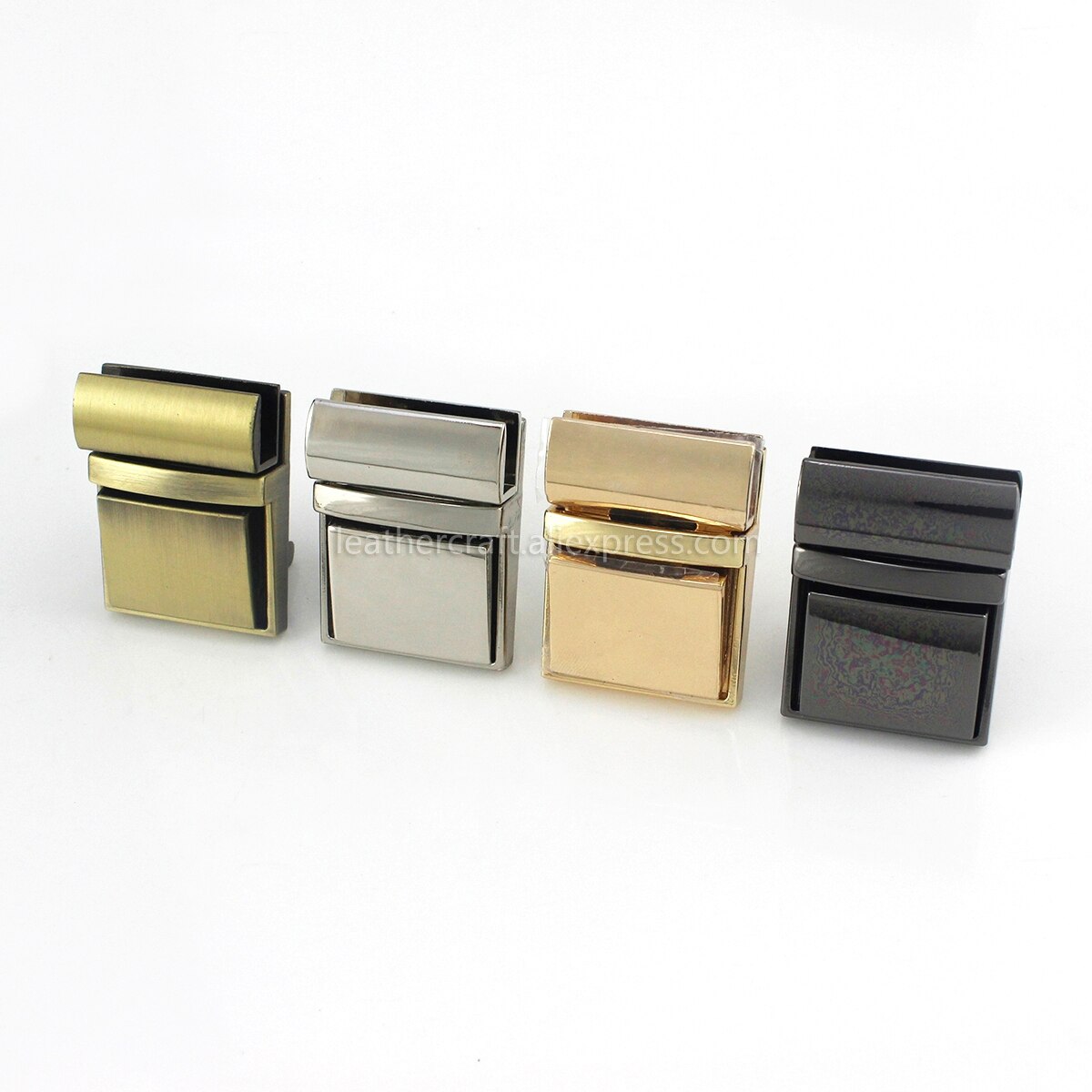 Cierre cuadrado de Metal para mujer, hebilla de cierre de giro para artesanía de cuero, bolso, bolso, accesorios de Hardware DIY, 1 ud.